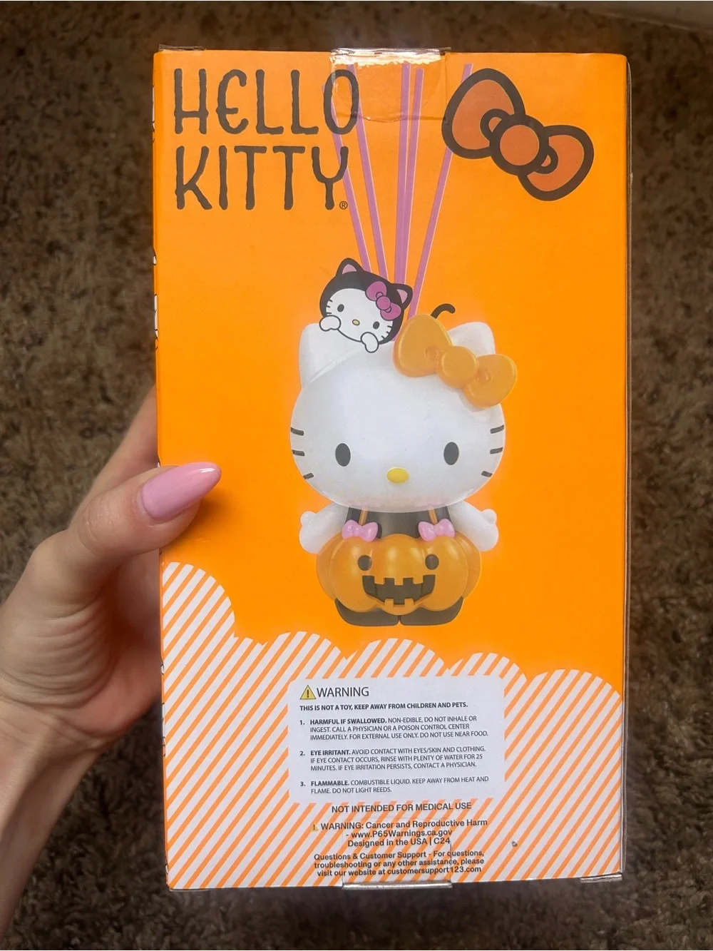 Hello Kitty Orange & White Pumpkin Ceramic Reed Diffuser